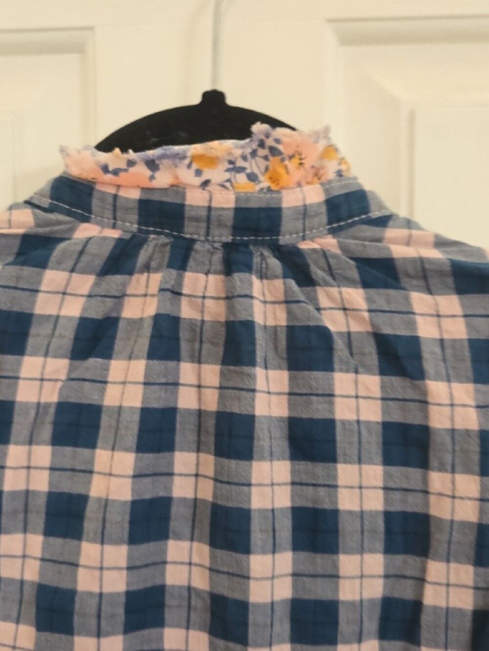 Pilcro Blue and Pink Plaid Button-Up Blouse - Picture 6 of 9